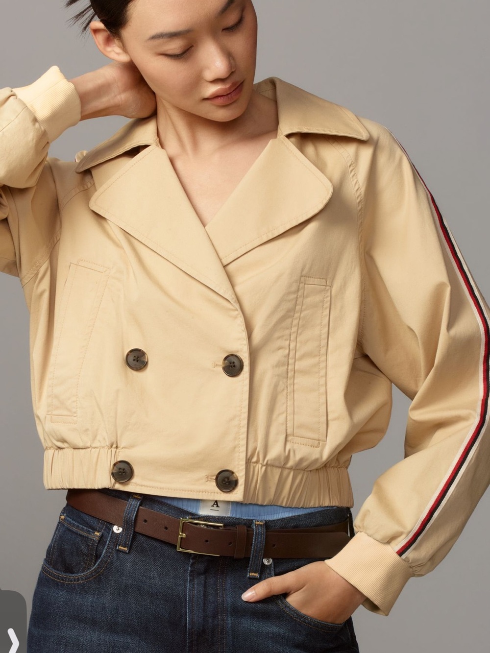 Anthropologie Maeve Double Breasted Cropped Trench - Picture 2 of 7